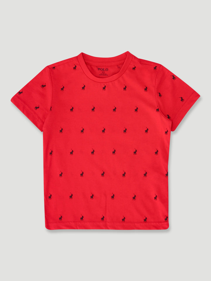 Pre-Boys Sebastian Print Tee - Red