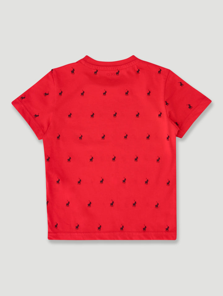 Pre-Boys Sebastian Print Tee - Red