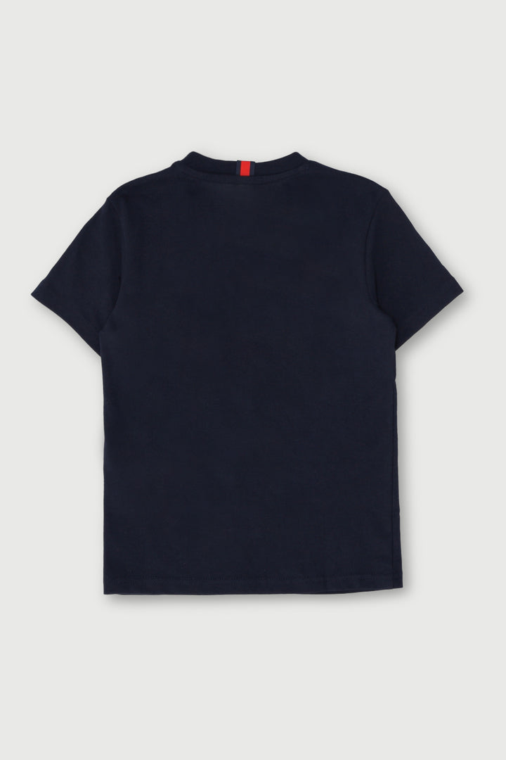 Pre-Boys Cory Crested Tee - Navy