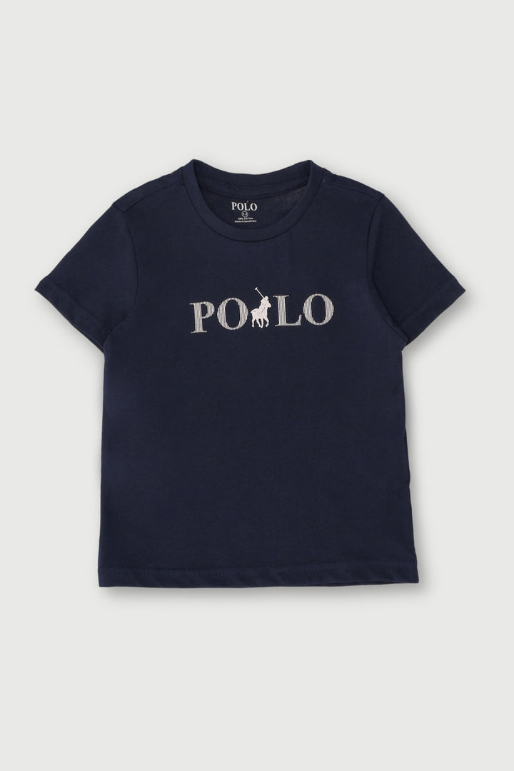 Pre-Boys Carl Printed Tee - Navy