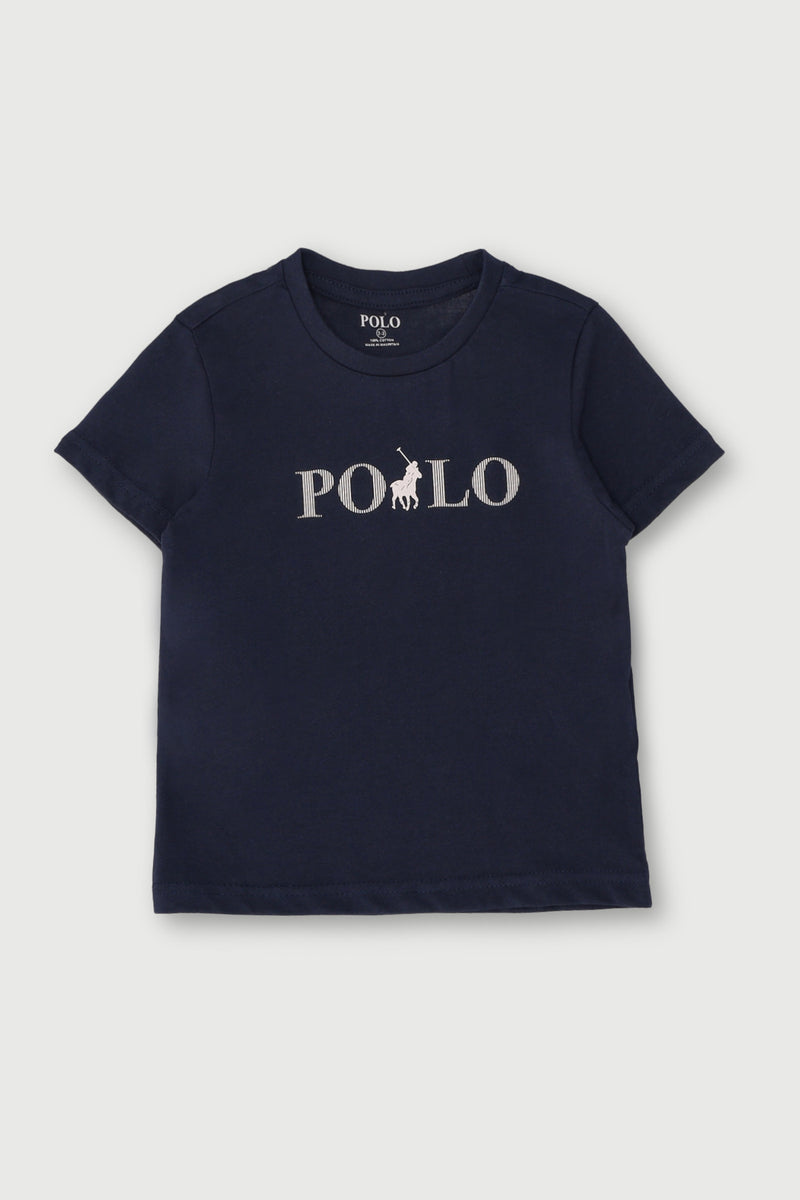 Pre-Boys Carl Printed Tee - Navy