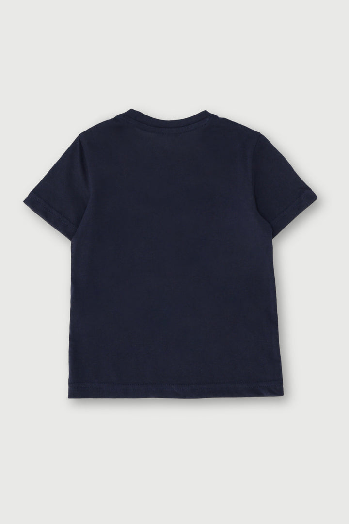 Pre-Boys Carl Printed Tee - Navy