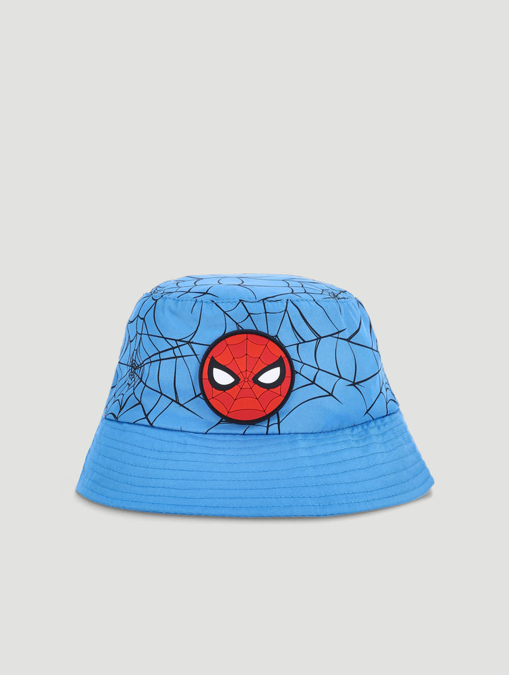 Pre-Boys Spiderman Web Bucket Hat  - Blue