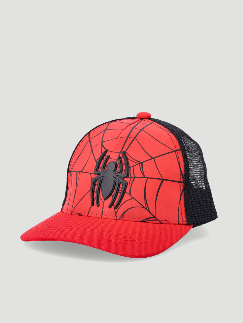 Pre-Boys Spiderman Web Cap - Red/Black