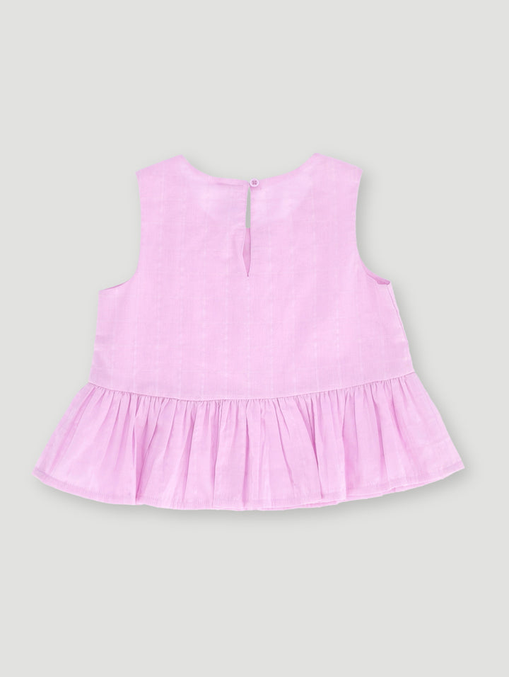 Pre-Girls Bow Detail Blouse  - Lilac