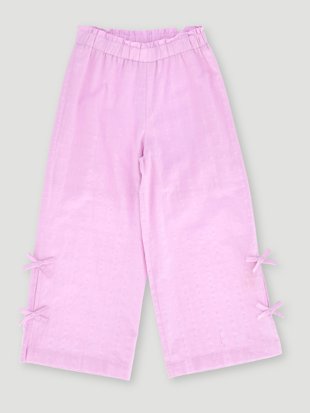 Pre-Girls Bow Detail Wide Leg Pants - Lilac