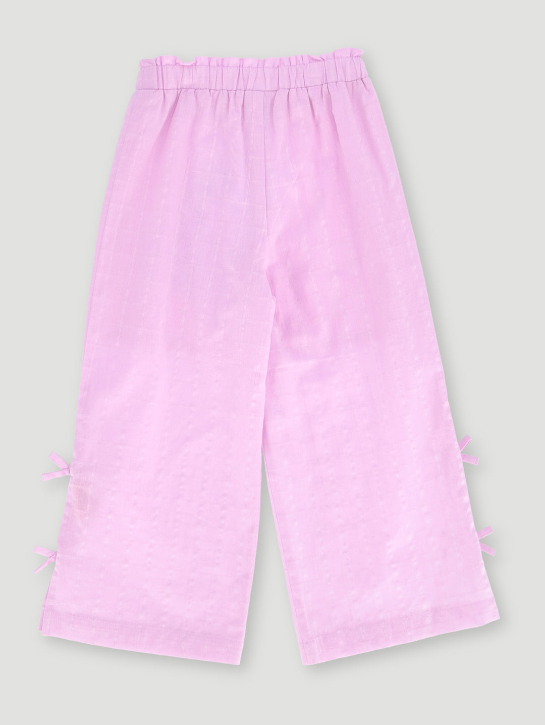 Pre-Girls Bow Detail Wide Leg Pants - Lilac