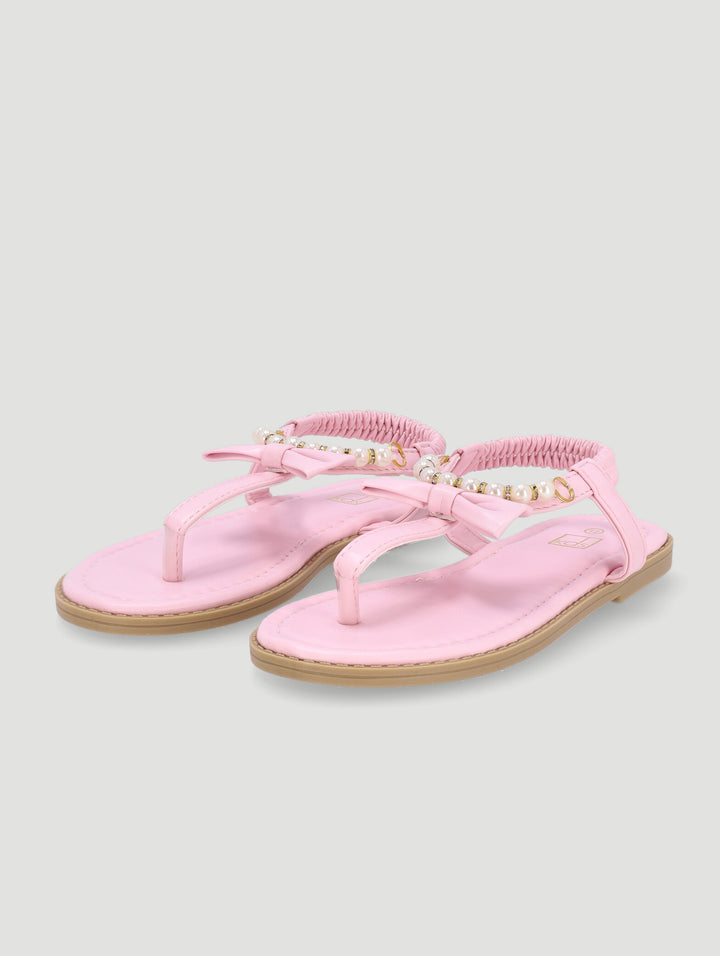Pre-Girls Pearl Thong Sandal - Pink