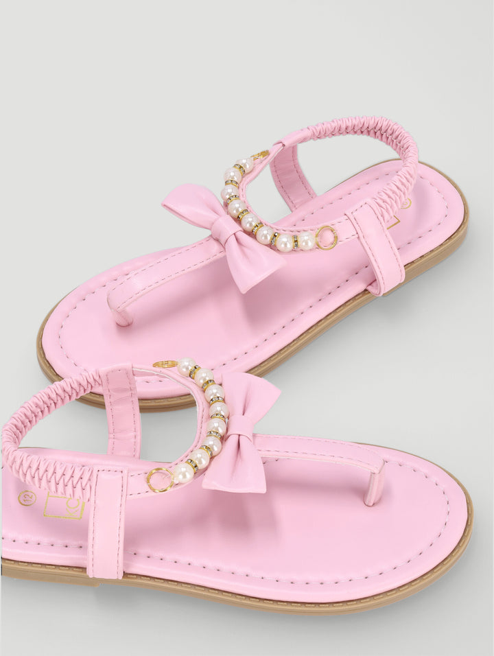 Pre-Girls Pearl Thong Sandal - Pink