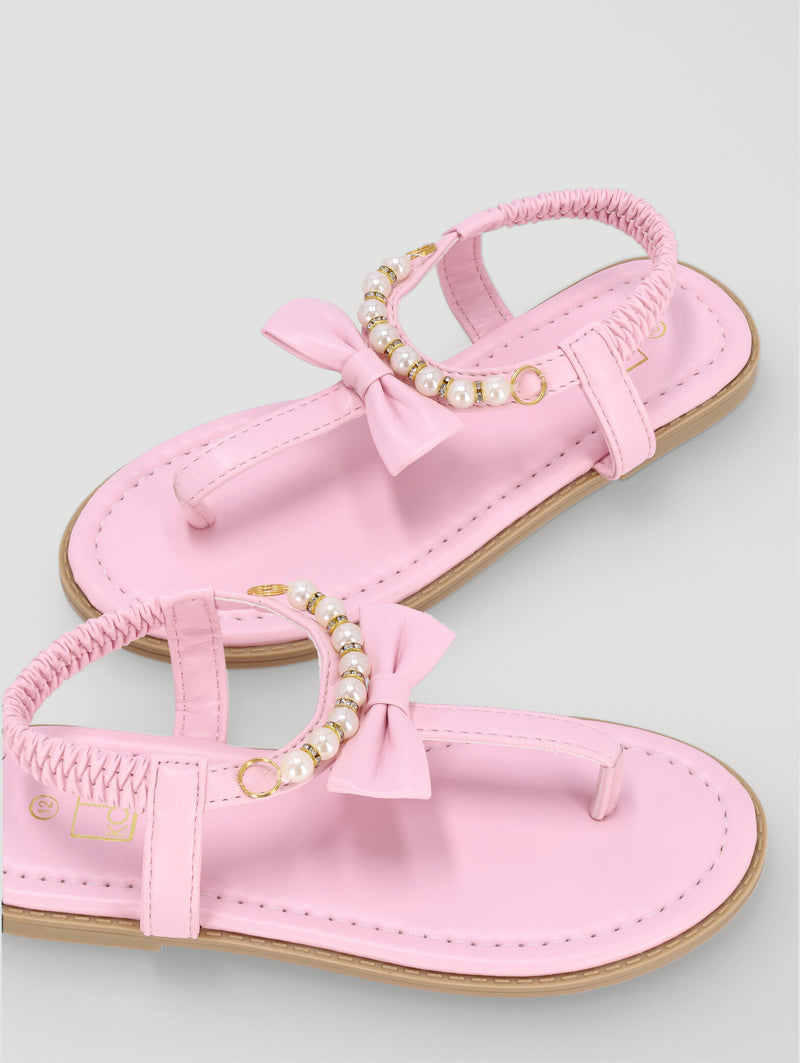 Pre-Girls Pearl Thong Sandal - Pink