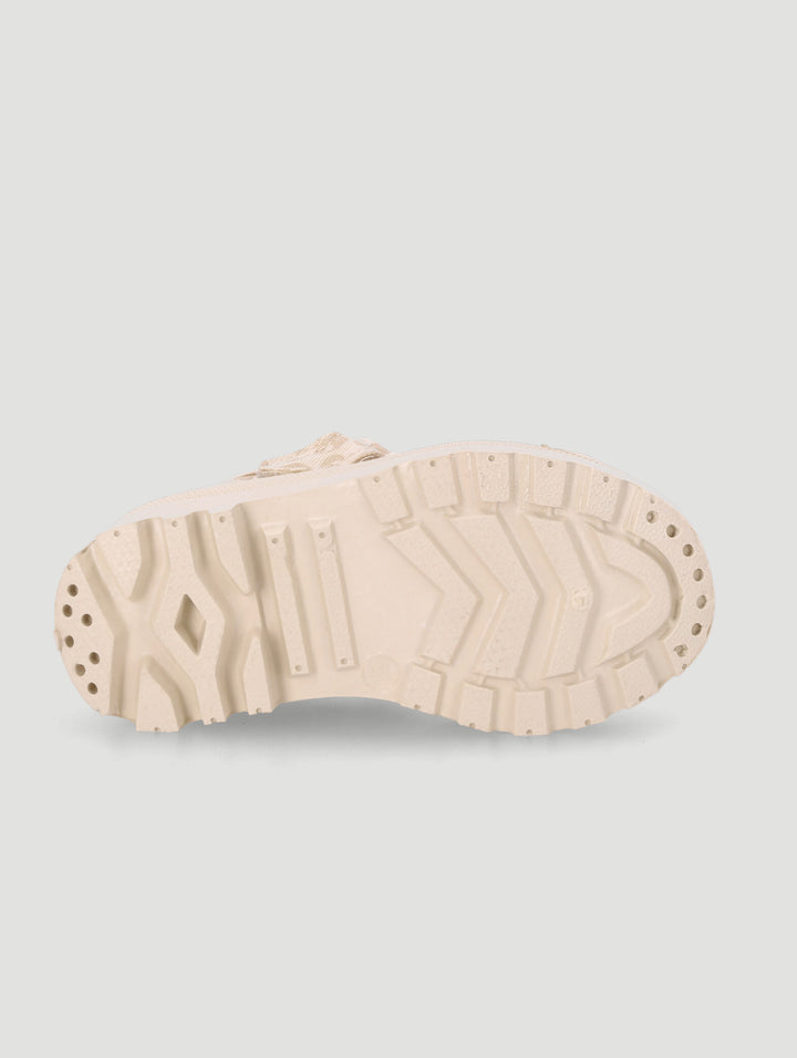 Pre-Girls Leopard T-Bar Pump - Cream