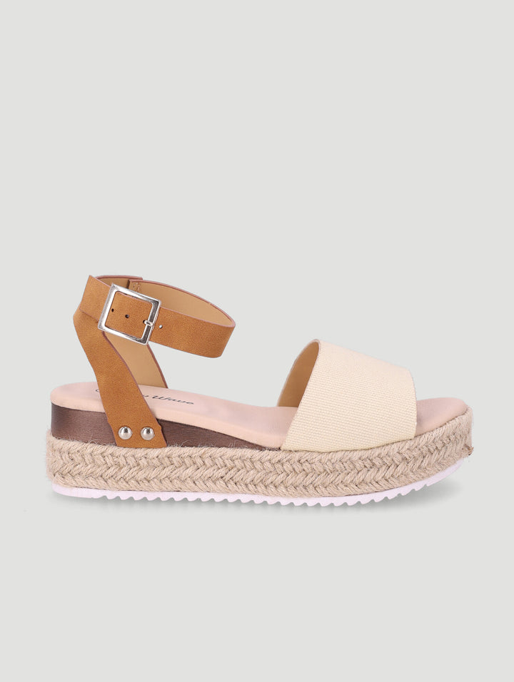 Girls Espadrille Wedge Sandal - Tan