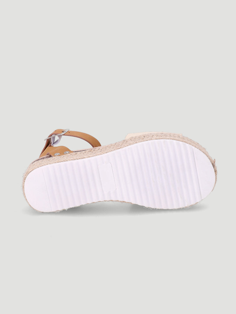 Girls Espadrille Wedge Sandal - Tan