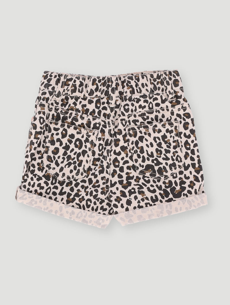 Pre- Girls Animal Print Short - Stone
