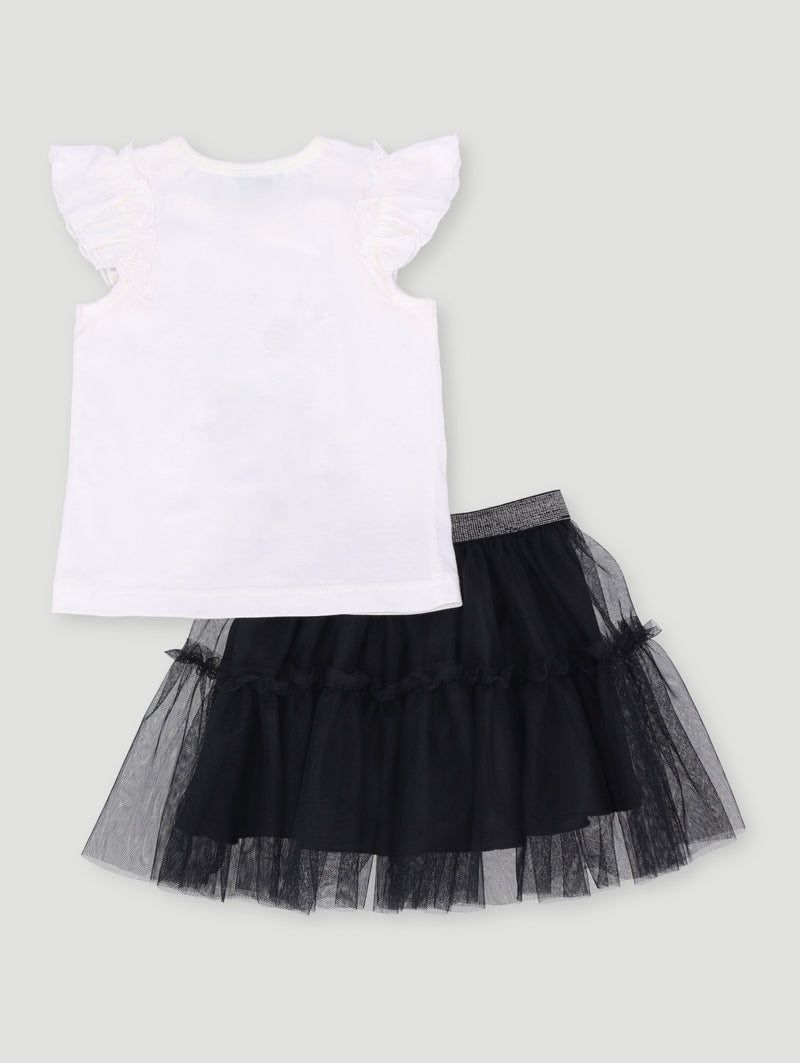 Baby Girls Minnie Skirt Set  - Black/Cream