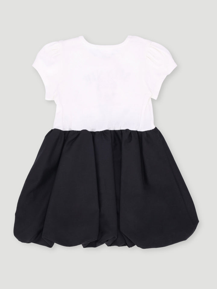 Baby Girls Minnie Poplin Bubble Dress - Black/Cream