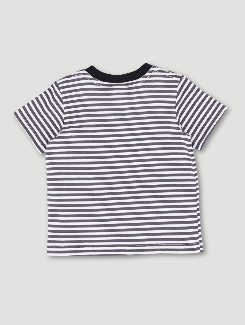 Baby Boys I Love You Daddy Stripes Tee - Charcoal
