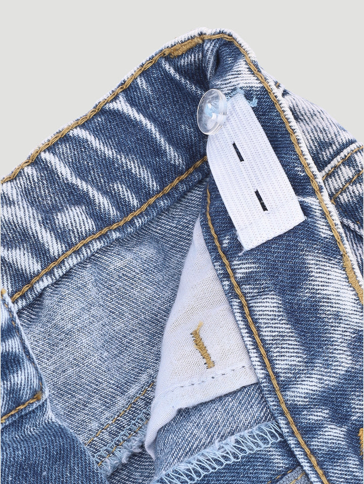 Pre- Boys Fashion Patch Straight Leg Denim - Acid Wash