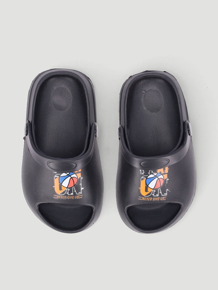 Pre-Boys Molded Basketball Slide - Black