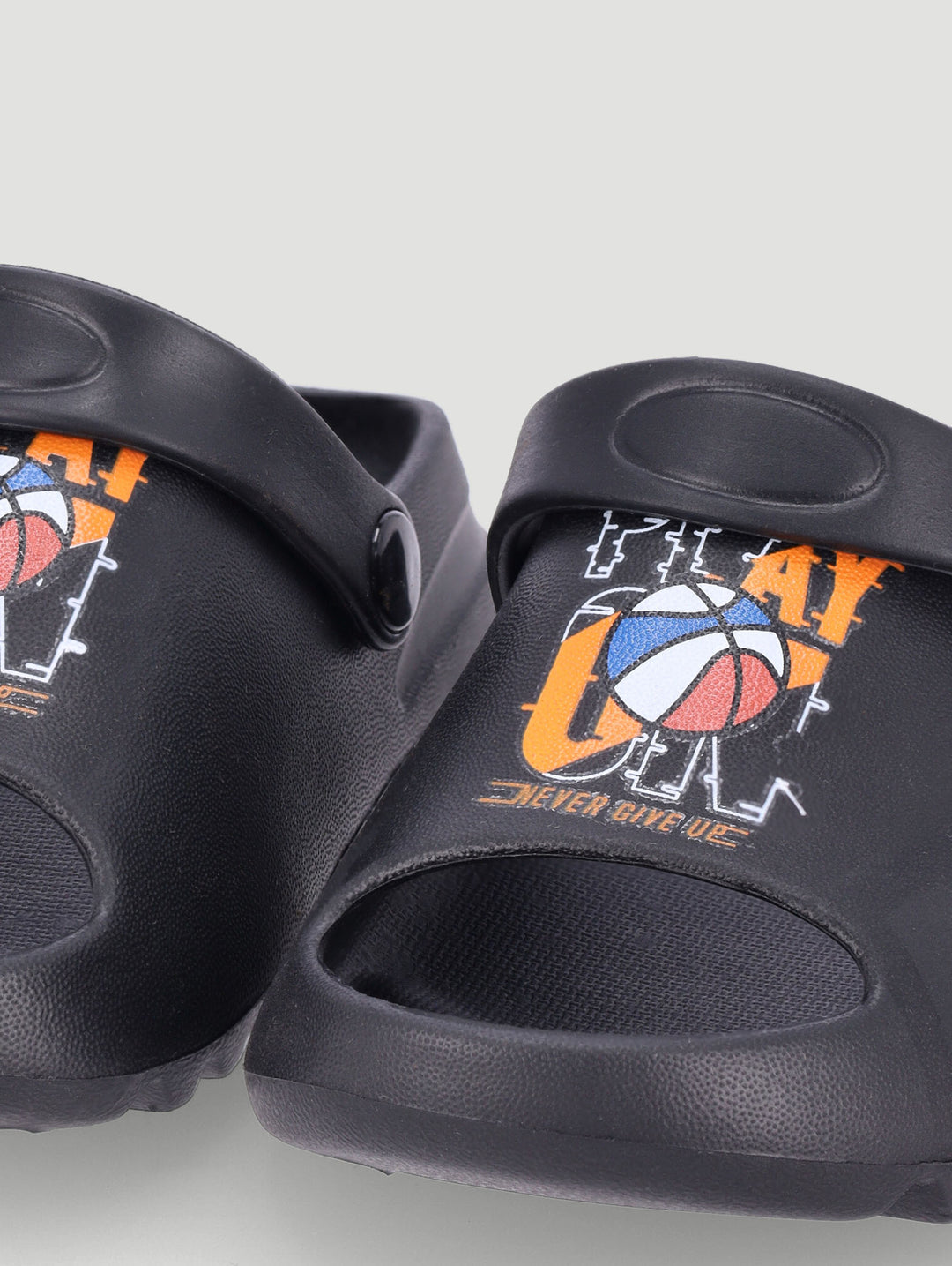 Pre-Boys Molded Basketball Slide - Black