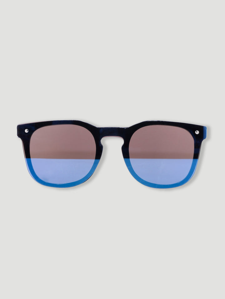 Pre-Boys Rimless Blue Mirror Round Wayfarer Sunnies - Blue