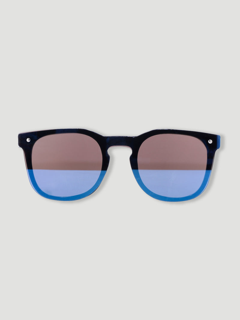 Pre-Boys Rimless Blue Mirror Round Wayfarer Sunnies - Blue