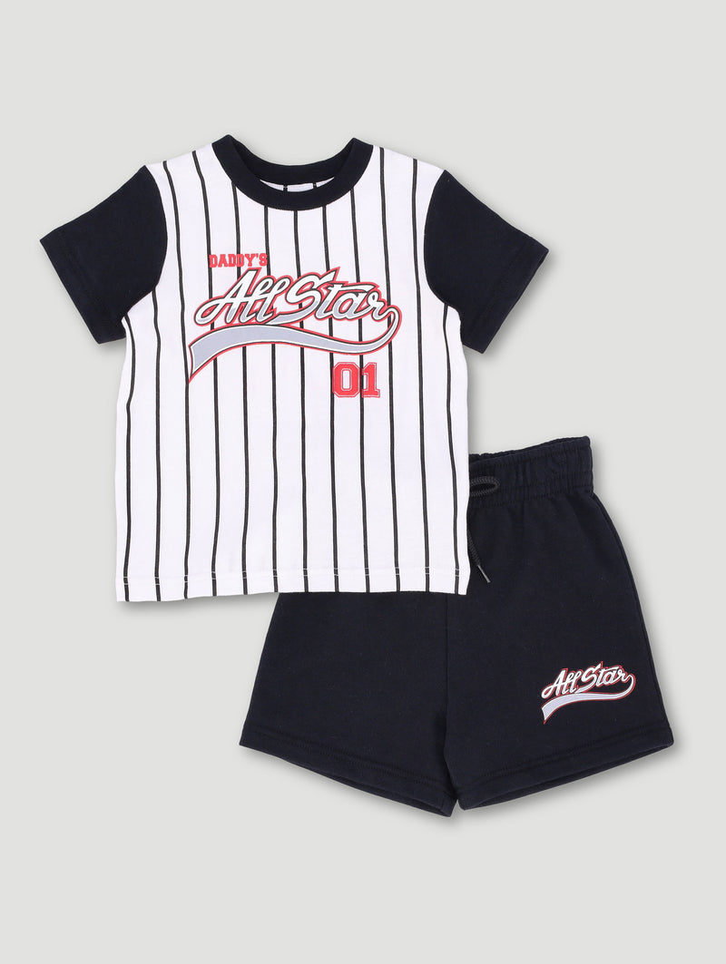 Baby Boys All Star Baseball Set - Black/White