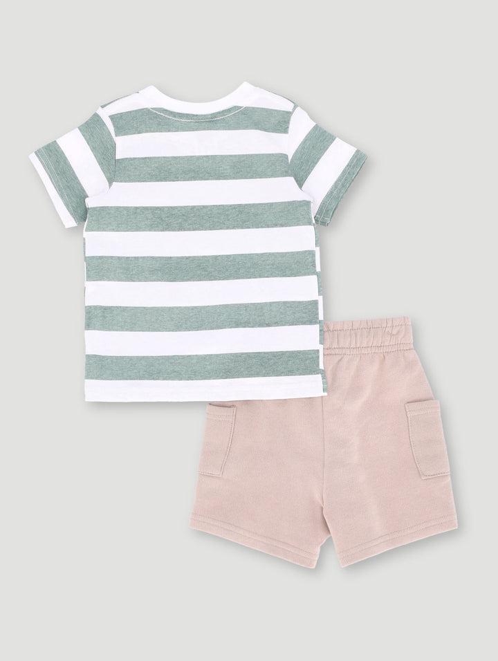 Baby Boys Puppy Knit Set - Stone
