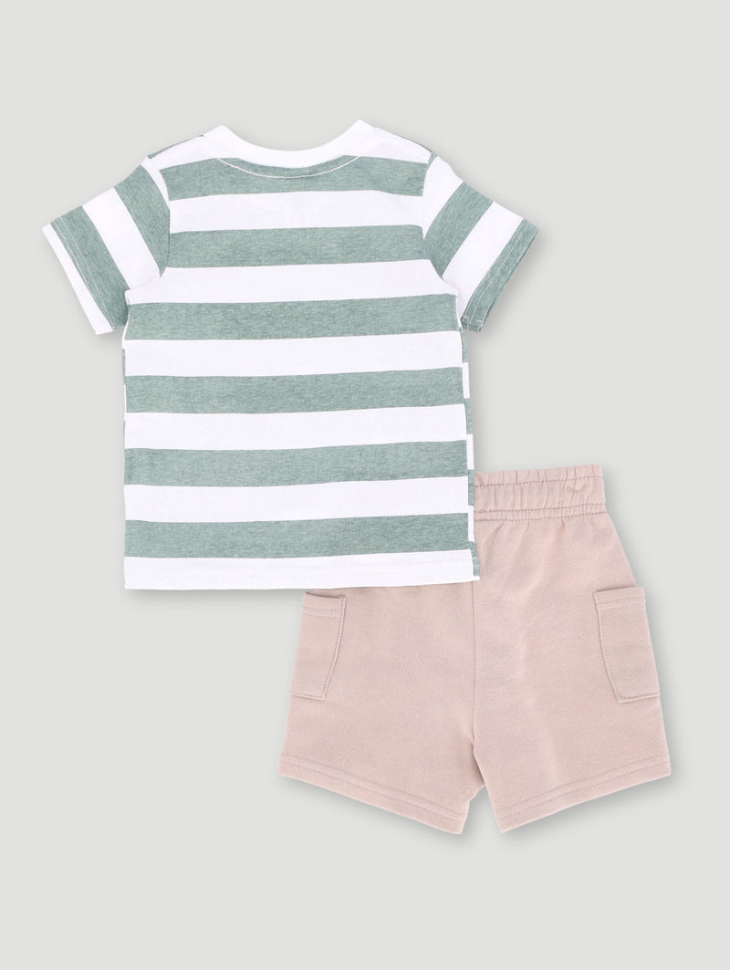 Baby Boys Puppy Knit Set - Stone