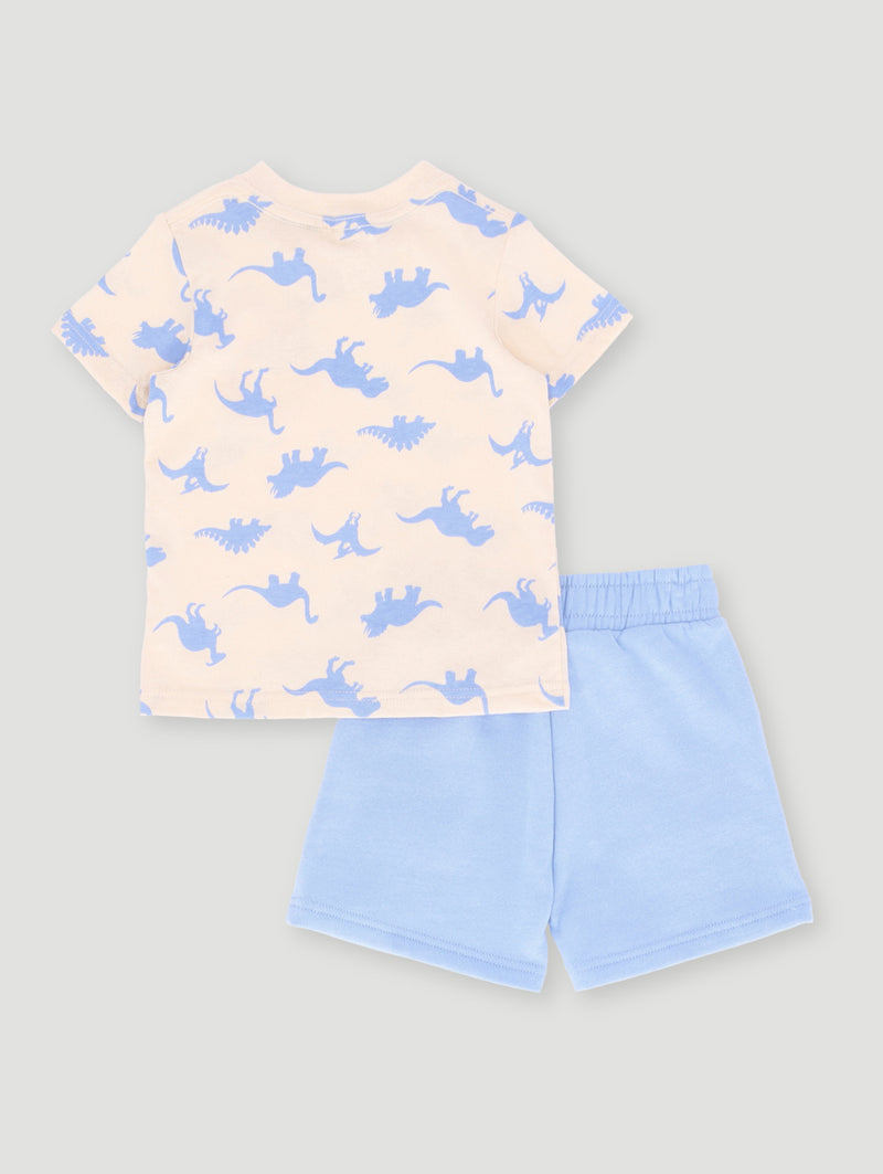Baby Boys Knit Dino Set - Blue