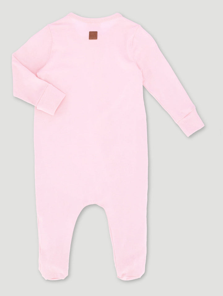 Keedo Baby Girls Long Sleeve Embroidered Sleepsuit - Pink