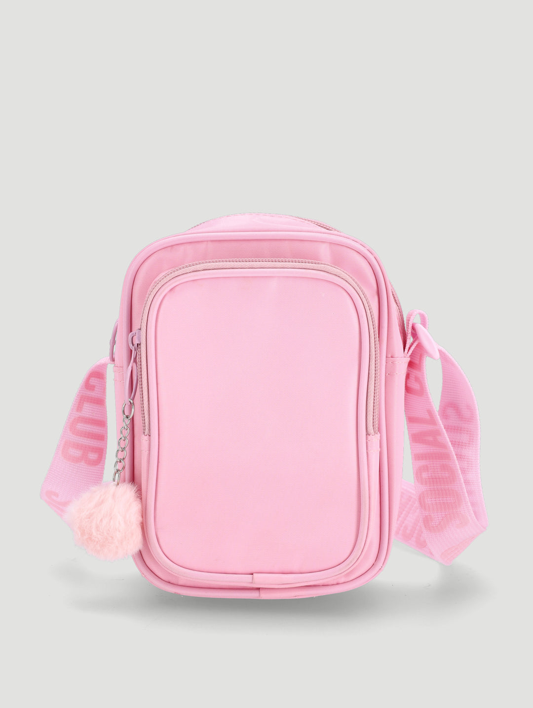 Girls Heart Nylon Sling Bag - Pink