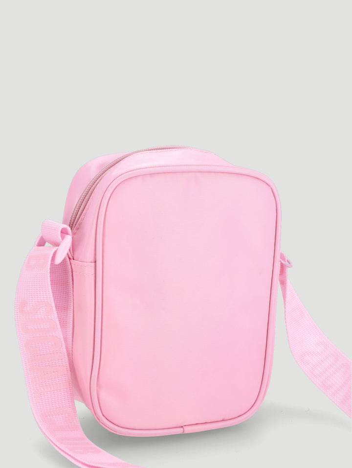 Girls Heart Nylon Sling Bag - Pink