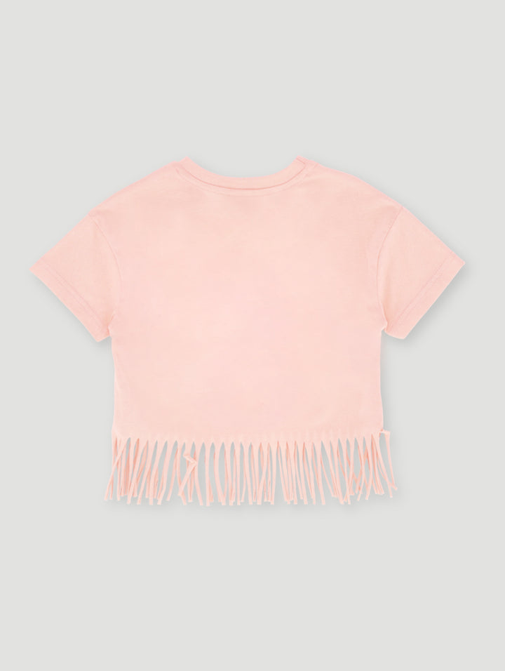 Pre- Girls Barbie Boxy Tassle Tee - Orange