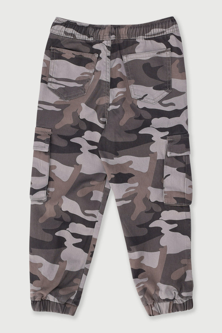 Pre-Boys Camo Twill Jogger Pants - Grey