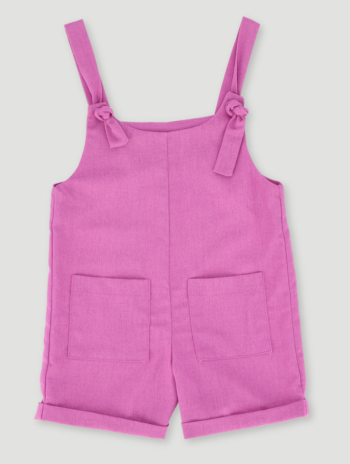 Pre-Girls Linen Jumpsuit - Mauve