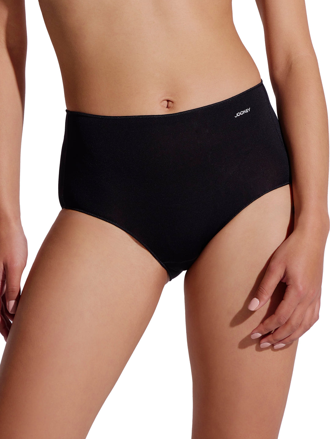 3 Pack Plain Brief Panties - White/Cherry/Black