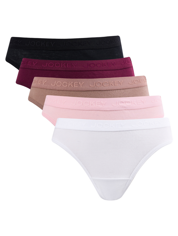 5 Pack Tonal Plain Cotton Bikini Panties