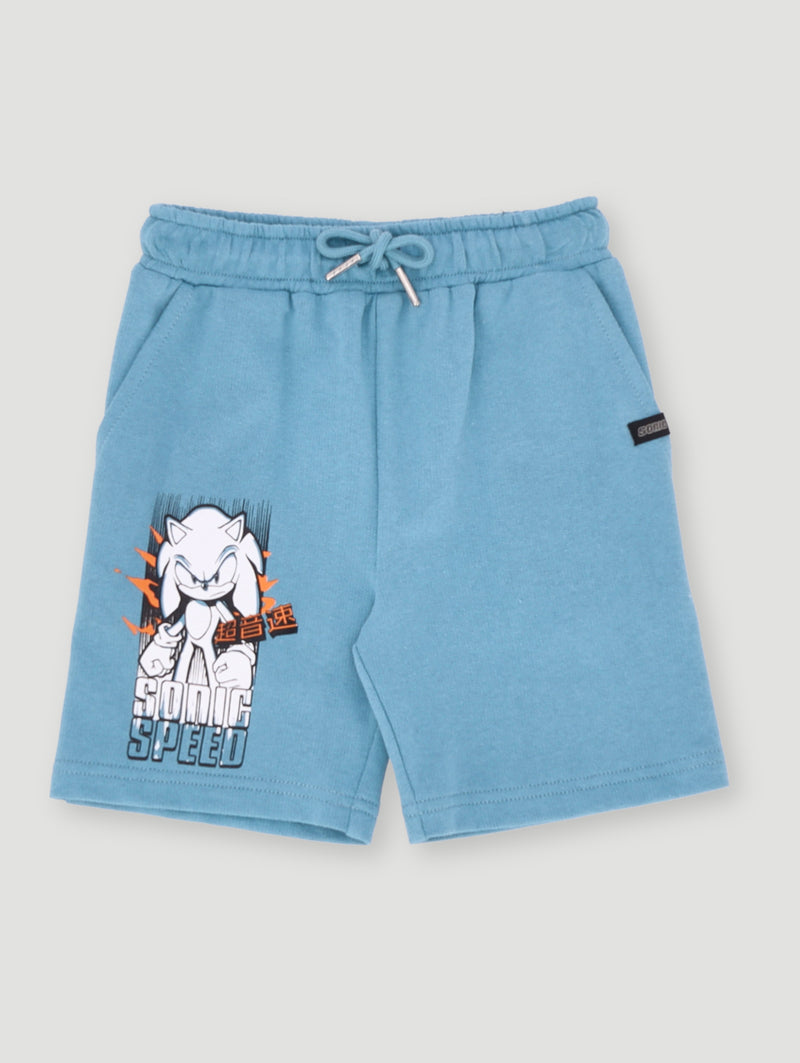 Pre-Boys Sonic Fleece Shorts - Dusty Blue