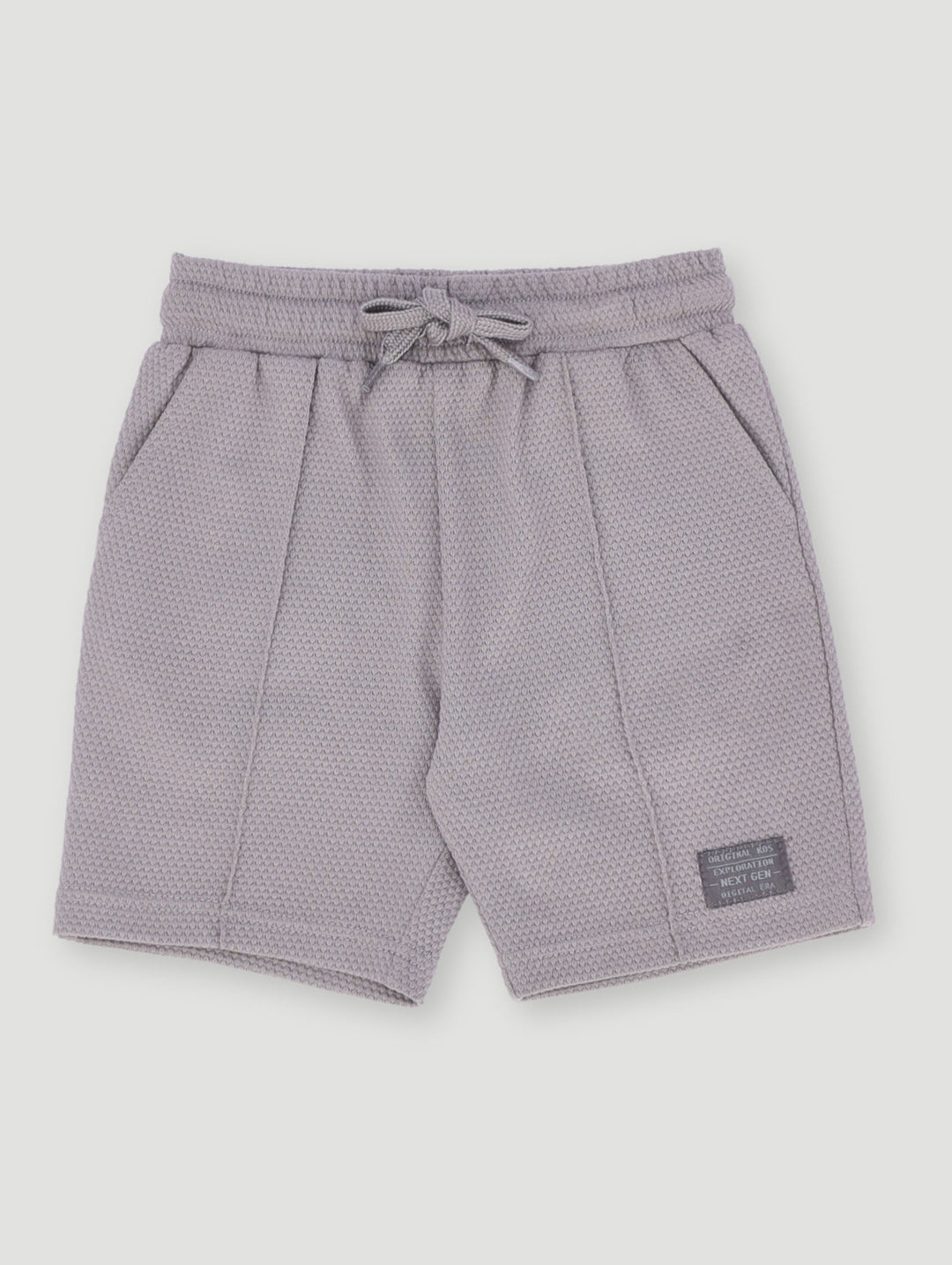 Pre-Boys Waffle Textured Shorts - Grey