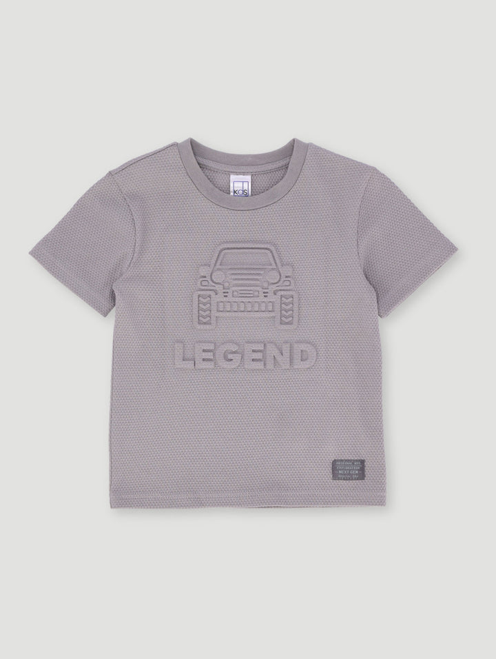 Pre-Boys Embossed Waffle Tee - Grey