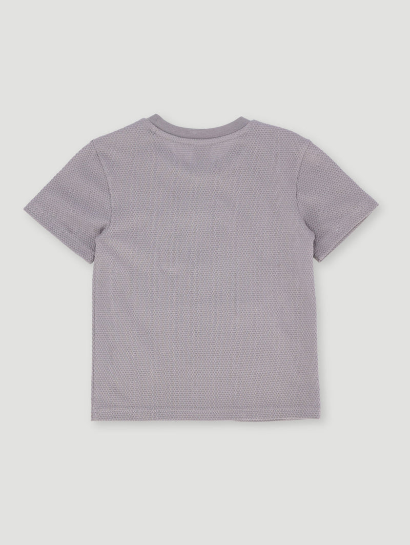 Pre-Boys Embossed Waffle Tee - Grey