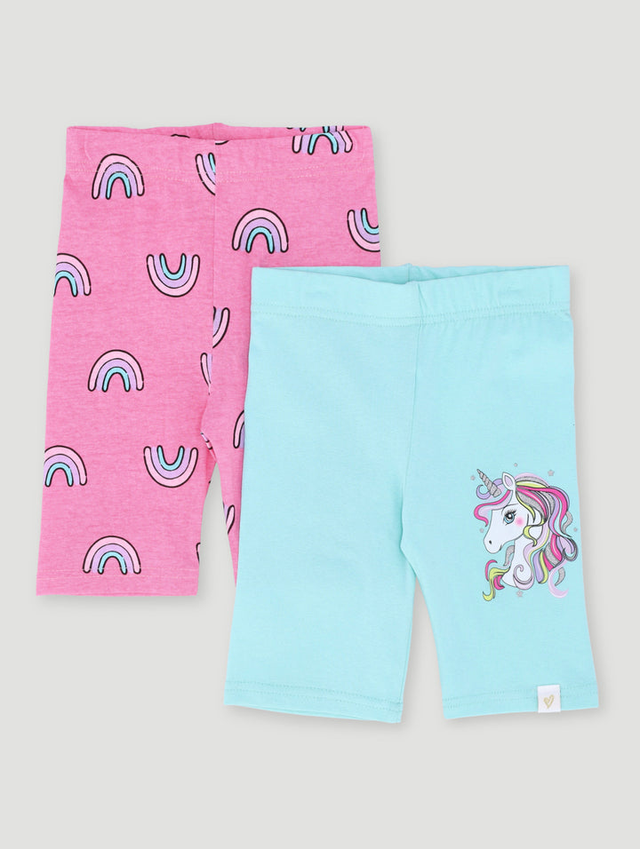 Baby Girls 2 Pack Cycle Short - Pink/Blue