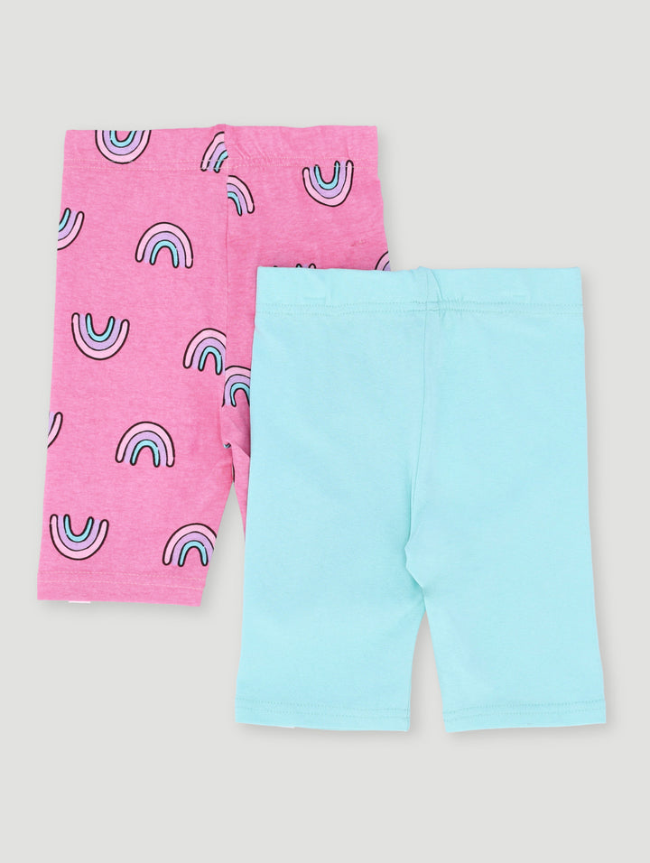 Baby Girls 2 Pack Cycle Short - Pink/Blue