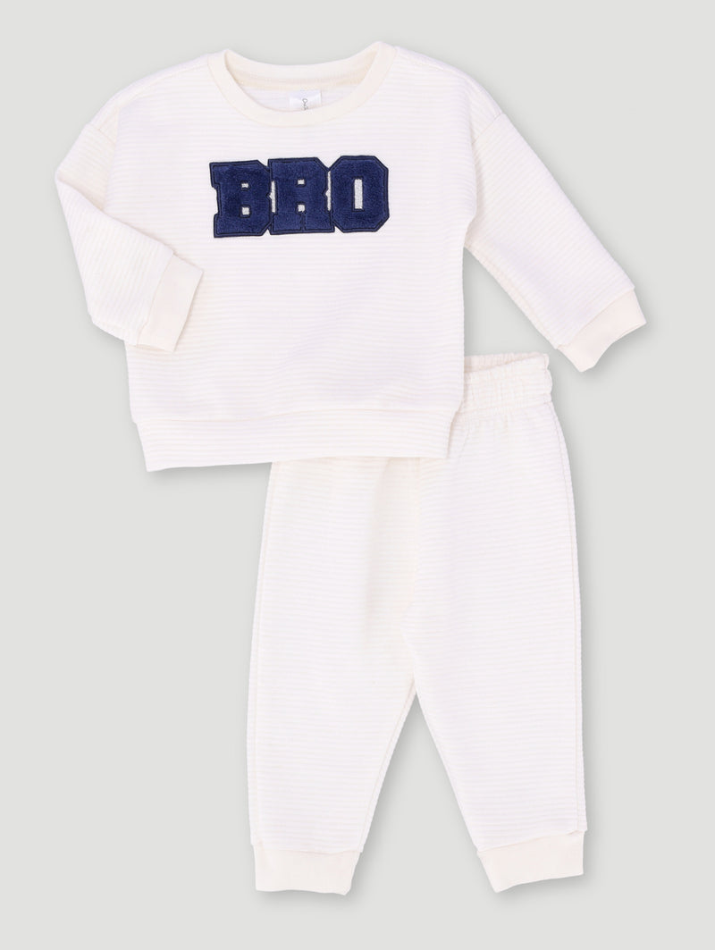 Baby Boys Quilted Bubble Set - Cream