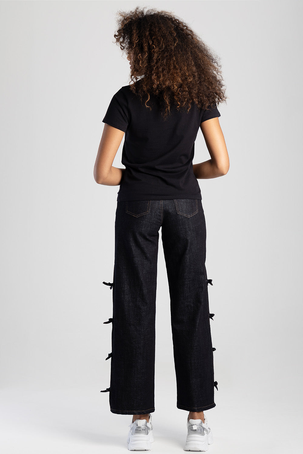 Bold Move Regular Fit Top With Bling Design - Black