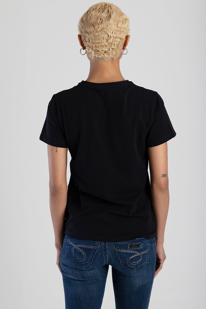 So Long Summer Pearl & Bling Regular Fit Top - Black