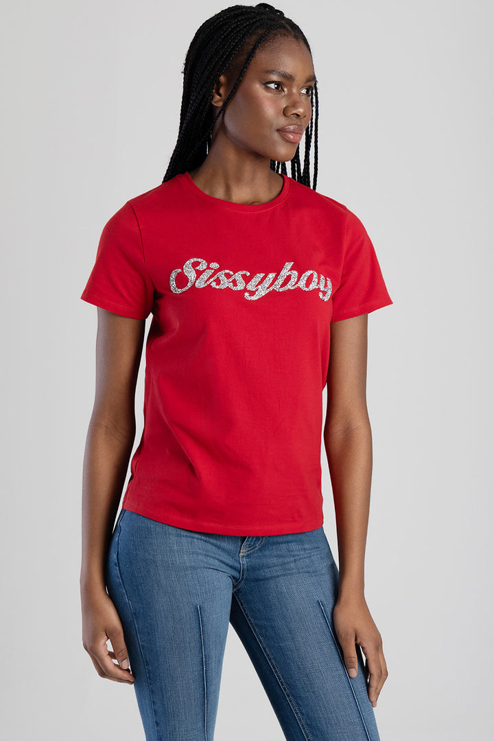 Bling Logo Regular Tee - Red