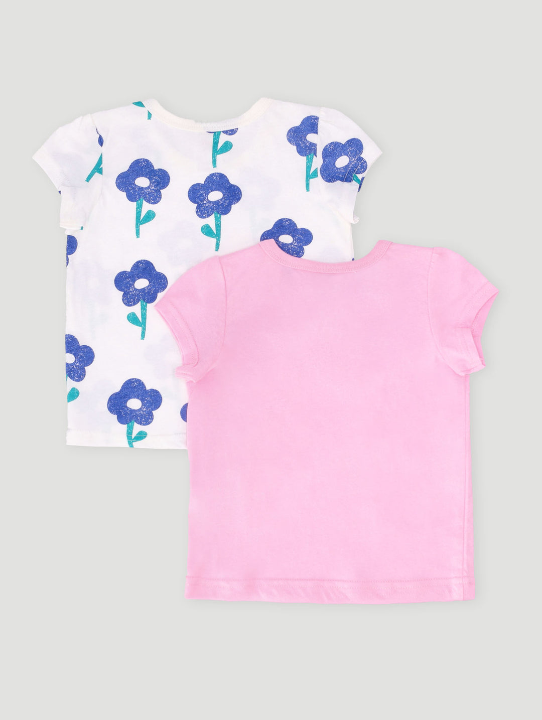 Baby Girls 2 Pack Flowers Tee - White Multi