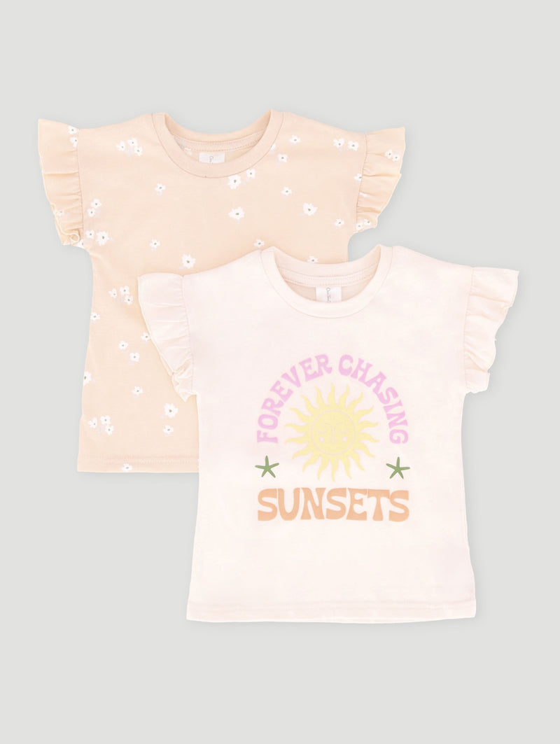 Baby Girls 2 Pack Forever Chasing Sunsets Knit Tee - Multi